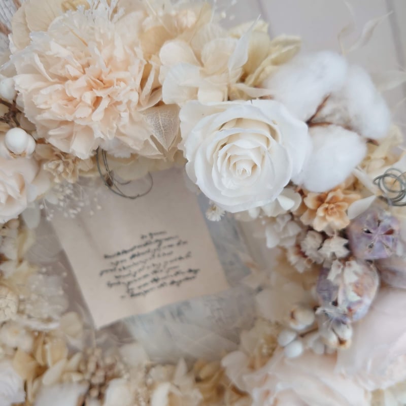 アンティークホワイトのシャビーシックリース | flower