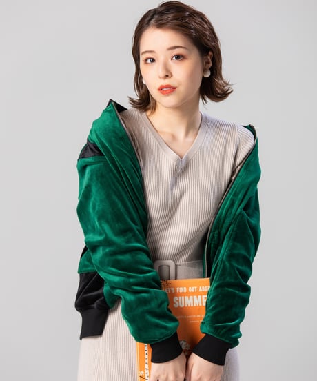 Bi-color Velours blouson