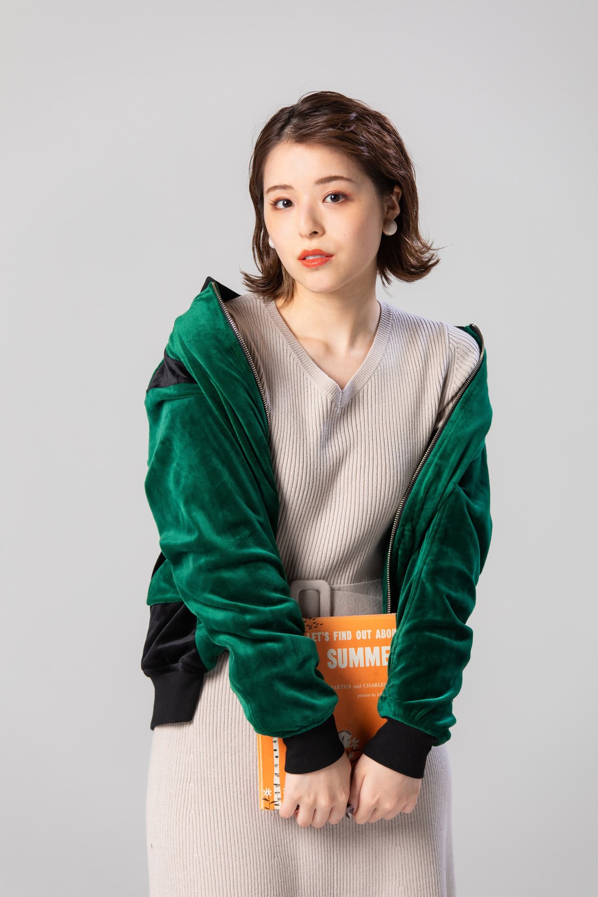 Bi-color Velours blouson | MIDORI mirthful doze Bi-color Velours blouson | MIDORI mirthful doze