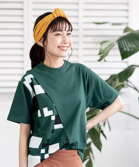 Switching Tee shirt GRN