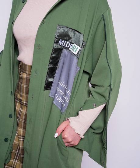 【限定600着】Overlapping shirt GRN
