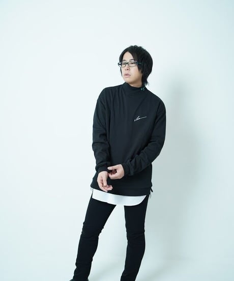 LOGO mock-neck BLK