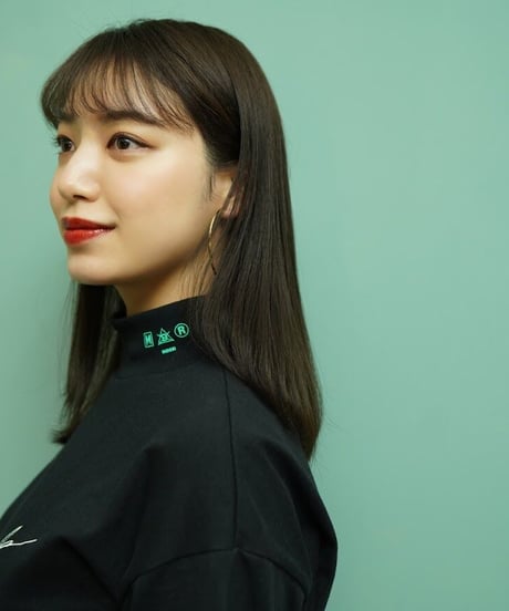 LOGO mock-neck BLK