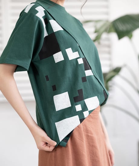 Switching Tee shirt GRN