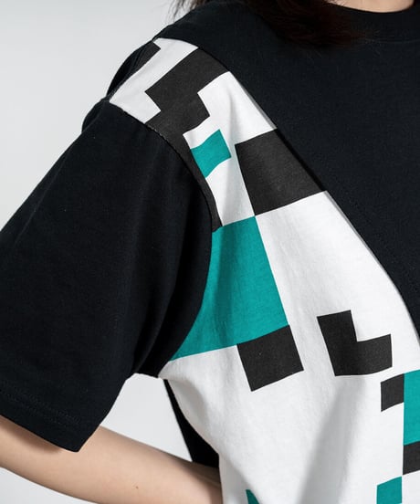 Switching Tee shirt BLK