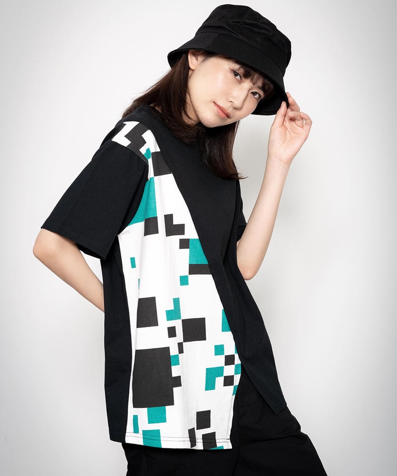 Switching Tee shirt BLK | MIDORI mirthful dozen