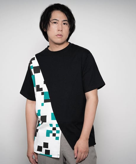 Switching Tee shirt BLK