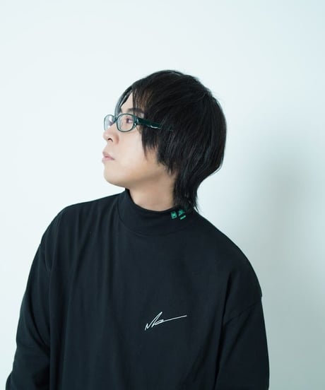 LOGO mock-neck BLK
