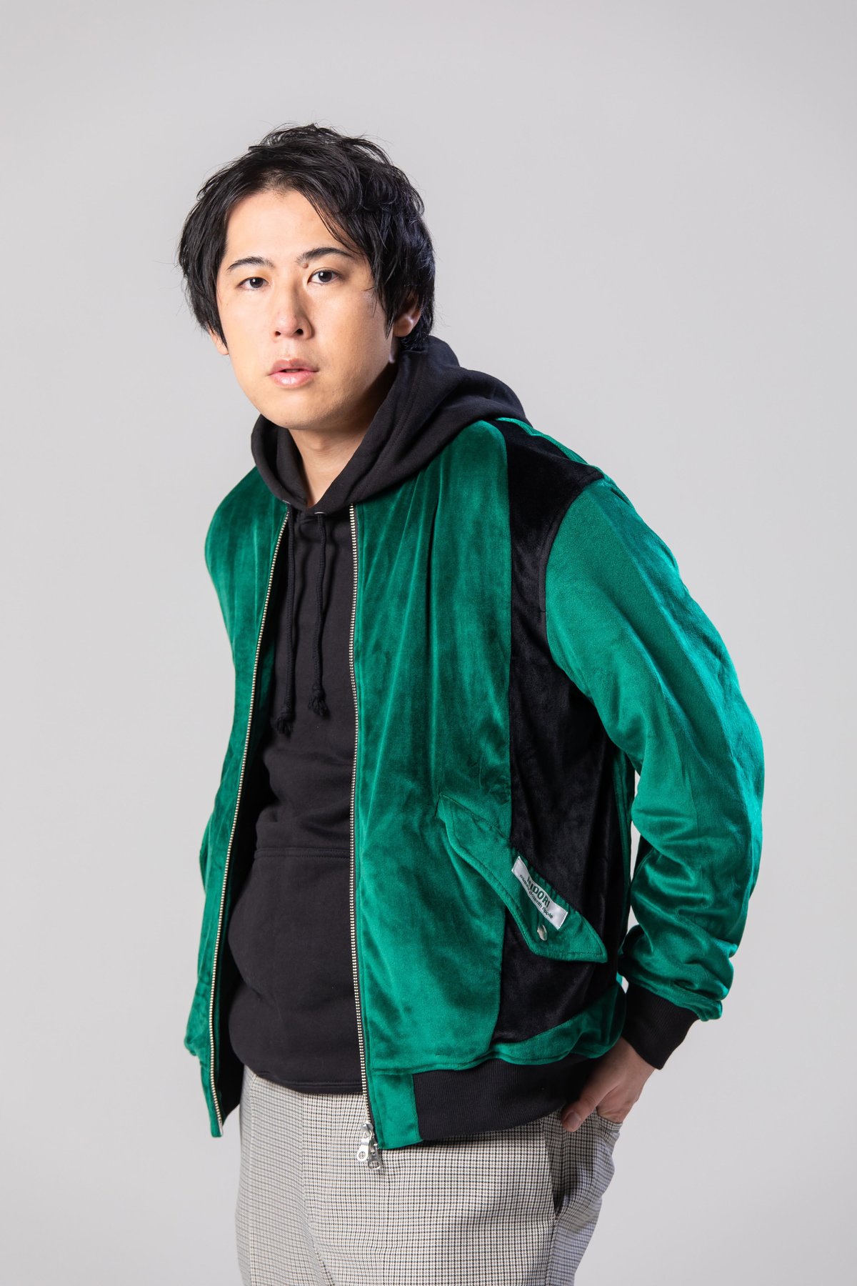 Bi-color Velours blouson | MIDORI mirthful doze Bi-color Velours blouson | MIDORI mirthful doze