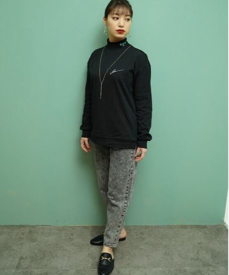 LOGO mock-neck BLK
