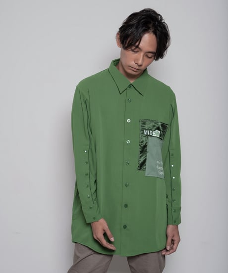 【限定600着】Overlapping shirt GRN