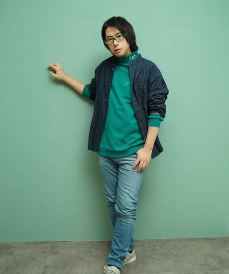 LOGO mock-neck  GRN