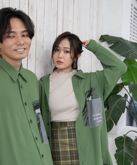 【限定600着】Overlapping shirt GRN
