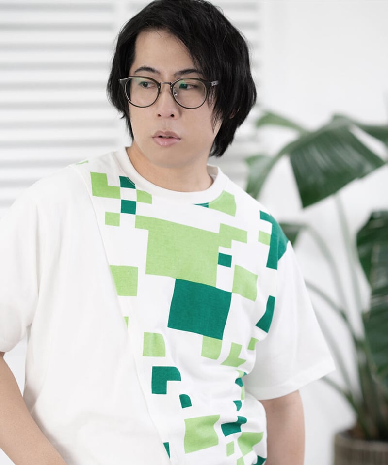 Switching Tee shirt WHT | MIDORI mirthful dozen
