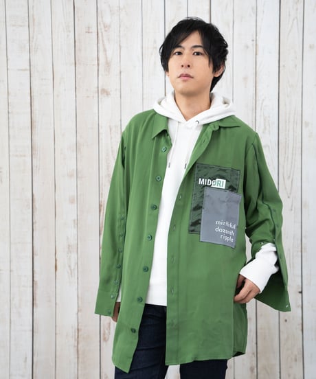 【限定600着】Overlapping shirt GRN