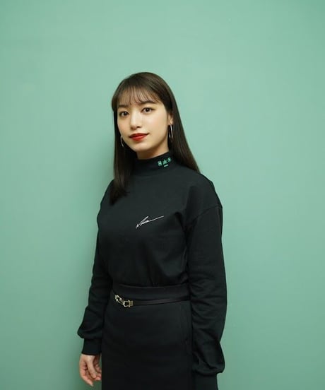 LOGO mock-neck BLK