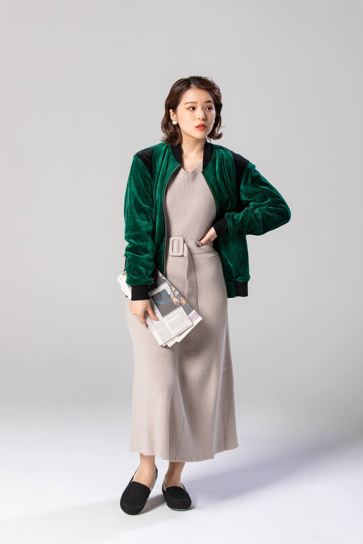 Bi-color Velours blouson | MIDORI mirthful doze...