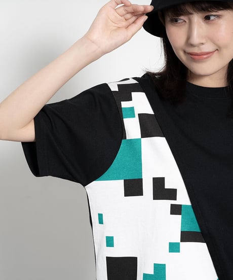 Switching Tee shirt BLK