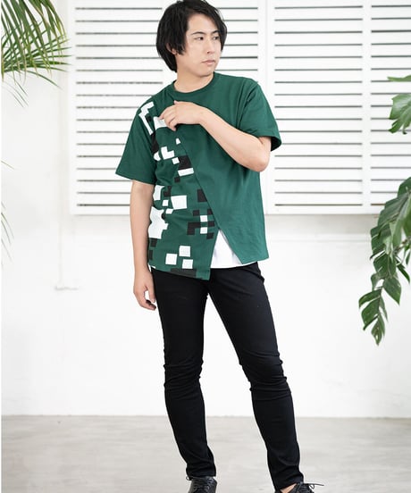 Switching Tee shirt GRN