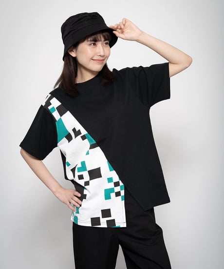 Switching Tee shirt BLK