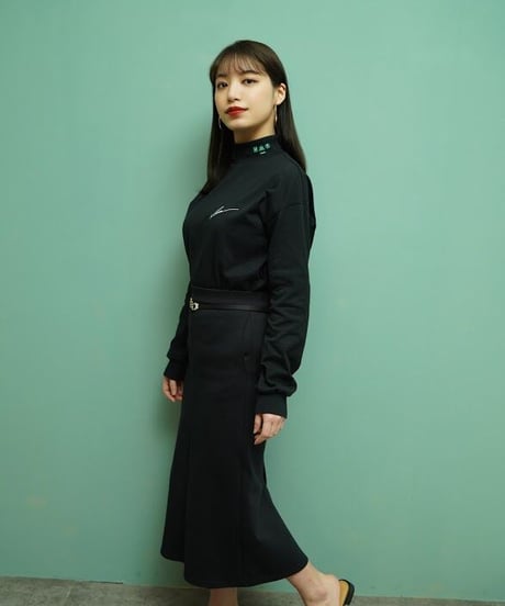 LOGO mock-neck BLK
