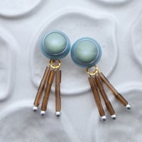 ヴィンテージボタン＋フリンジイヤリング tmm250068