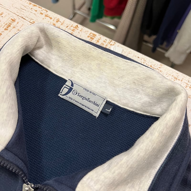 Sergio Tacchini” half zip sweat 】 | Skeleton