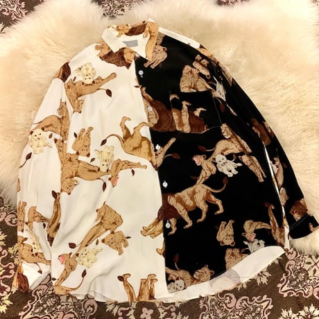 【 animal pattern rayon shirt 】