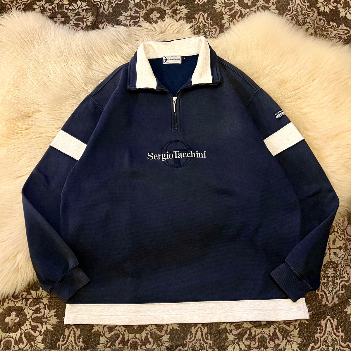 ウェア SERGIO TACCHINI VINTAGE TENNIS SWEATER Sergio Tacchini” half zip sweat 】 | Skeleton