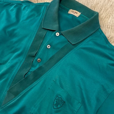【 90s “OLD CELINE” cotton design polo shirt 】