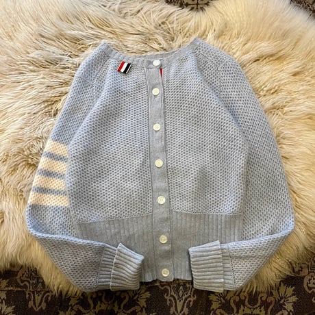 良品▼THOM BROWNE トムブラウン MOC760X00076 ウール100% ボーダー柄 ビーバーファー ダブルブレスト ピーコート ライトグレー ネイビー 2 日本製 正規品 メンズ 良品▽THOM BROWNE トムブラウン MOC760X00076 ウール100% ボーダー柄