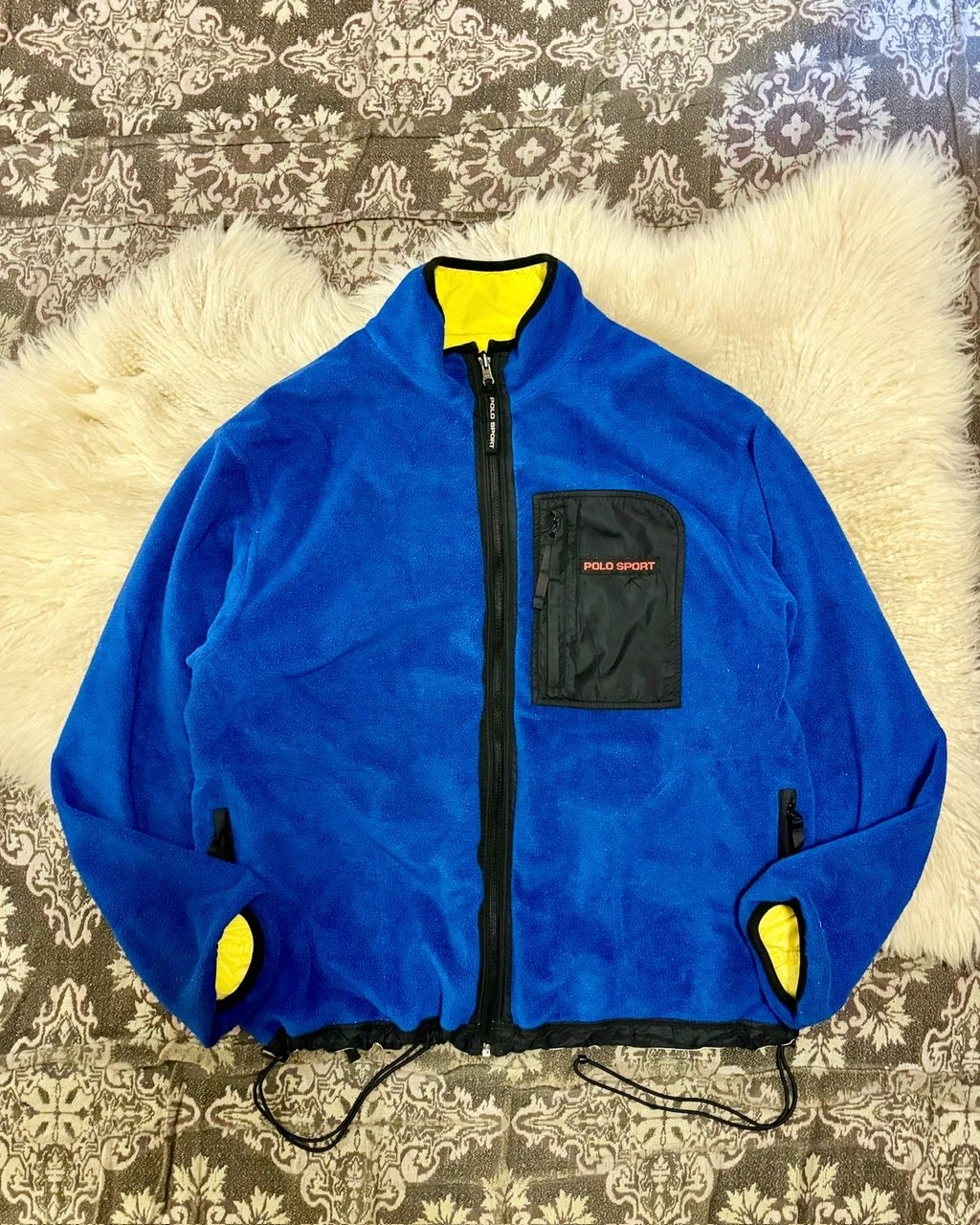 90s “POLO SPORT” fleece & nylon reversible ja