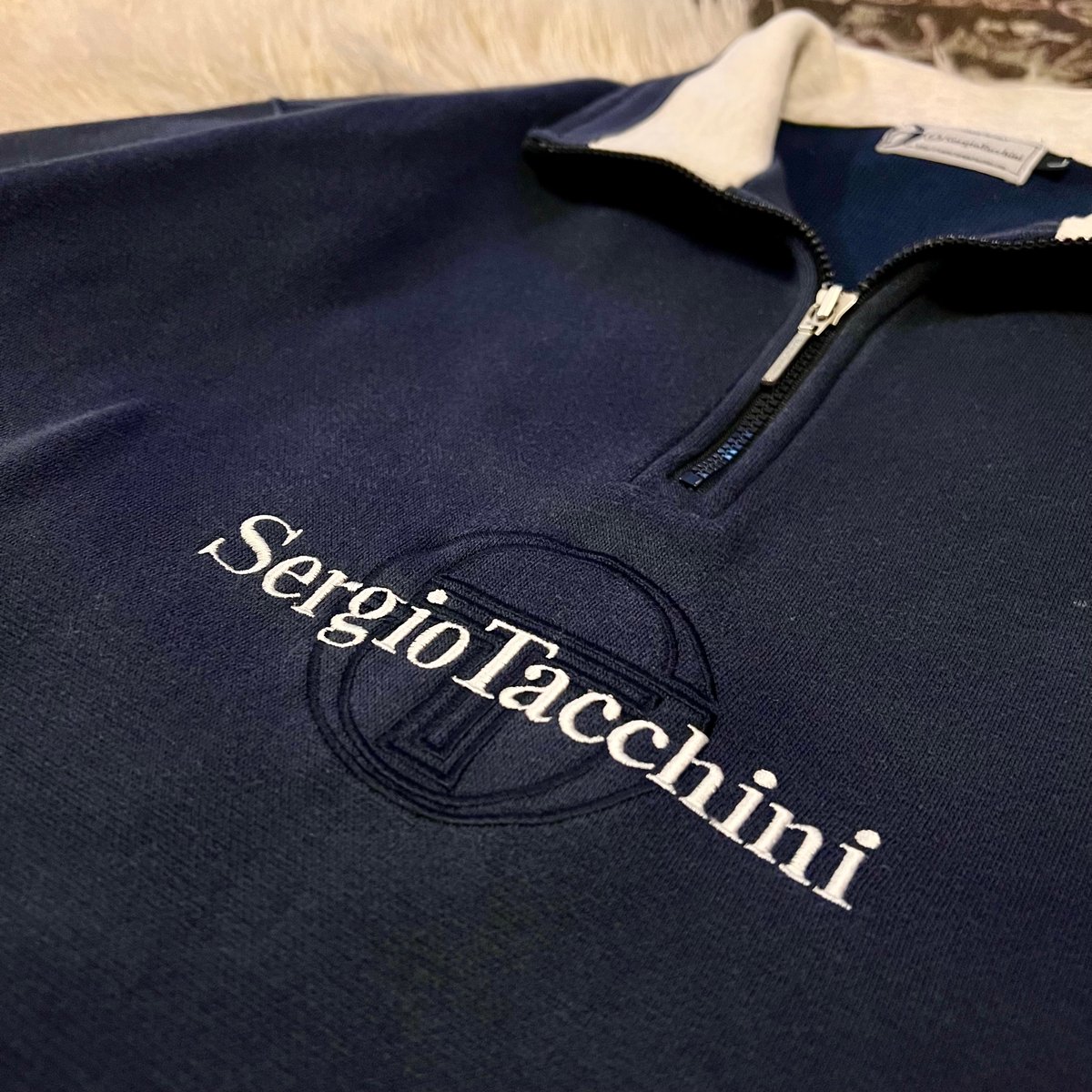 Sergio Tacchini” half zip sweat 】 | Skeleton