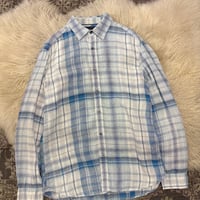 【 “BANANA REPUBLIC” linen checked shirt 】
