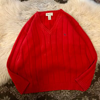 【 00s “Eddie Bauer” v-neck cotton knit sweater 】