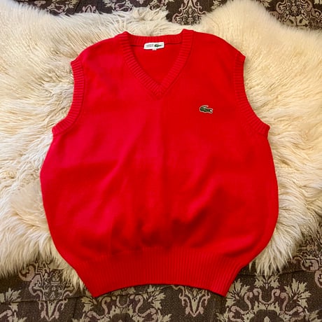 【 70s~“LACOSTE” knit vest 】