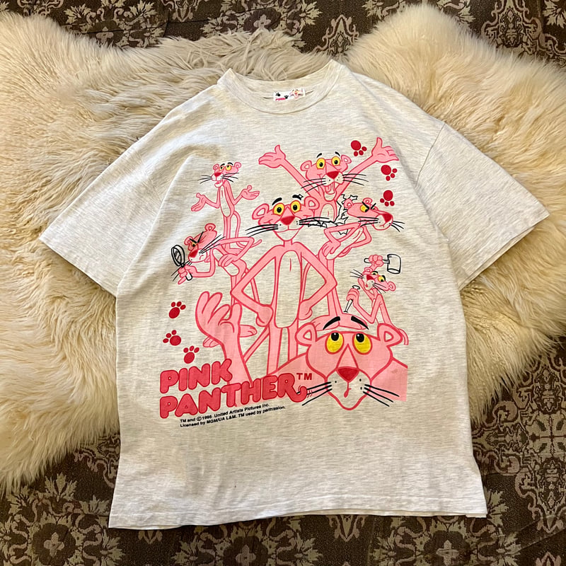 90s “PINK PANTHER” print t-shirt 】 | Skeleton