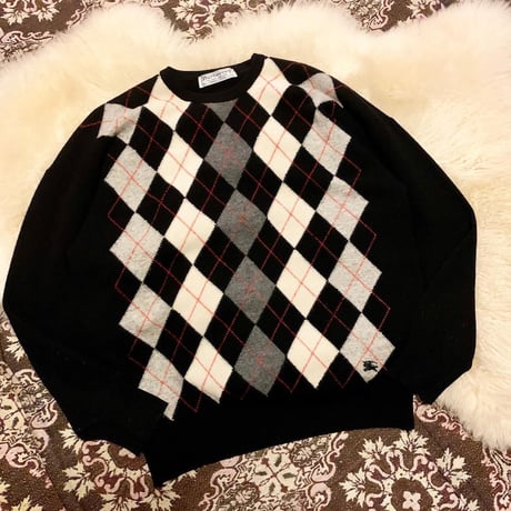【 “Burberrys” argyle pattern sweater】