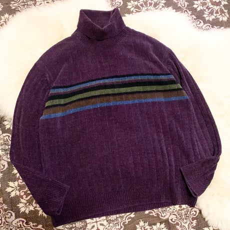 【 turtle neck design mall knit 】