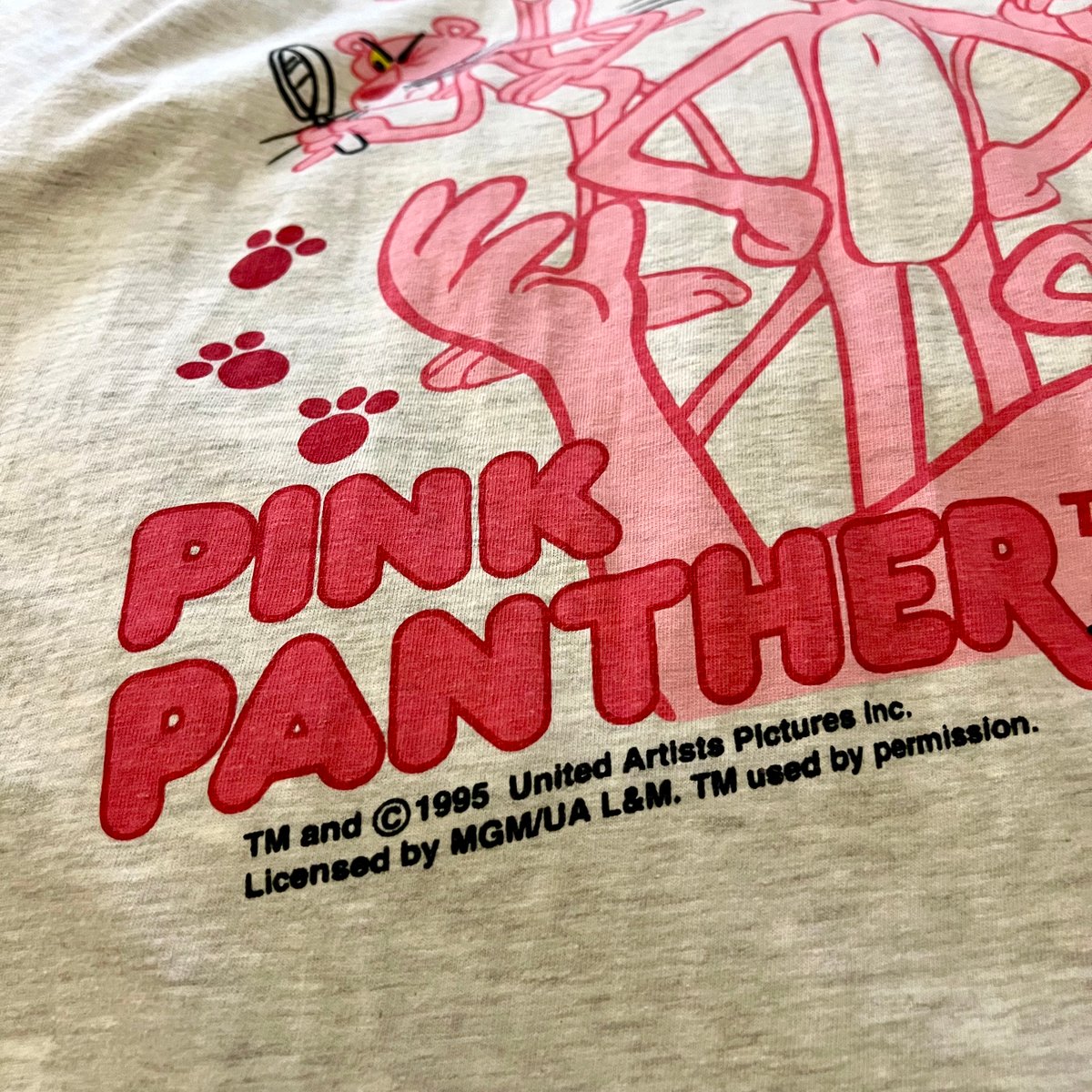 90s “PINK PANTHER” print t-shirt 】 | Skeleton