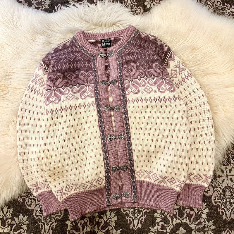 新品タグ付き☆DALE of Norway ウール100% カーディガン DALE OF NORWAY ダーレオブノルウェイ 80s ウール100% オールド