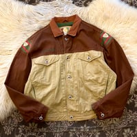 【 90s~ linen switching design jacket 】