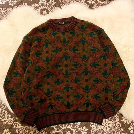【 90s “Christian Dior MONSIEUR” pattern sweater 】