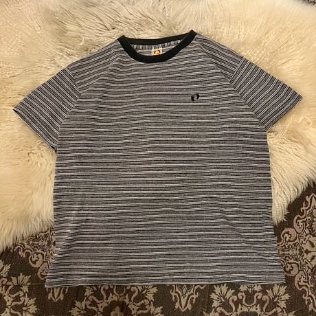 90s HANG TEN ベロアボーダースウェットシャツ 黒 デッドストック 90s HANG TEN ベロアボーダースウェットシャツ 黒 デッド