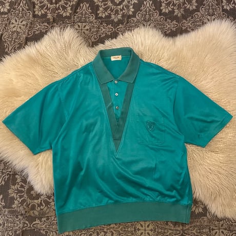 【 90s “OLD CELINE” cotton design polo shirt 】