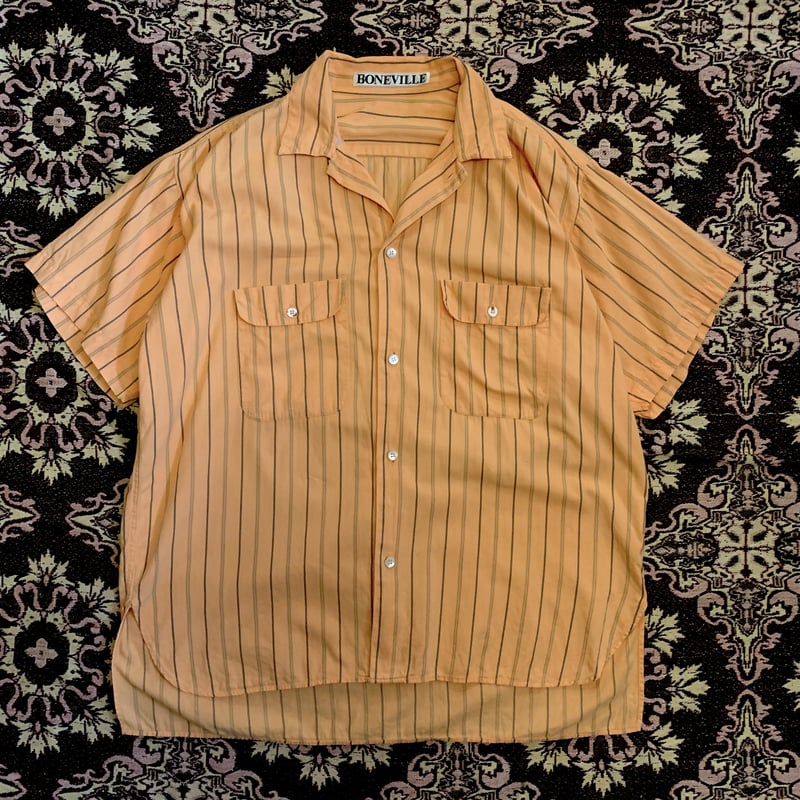 BONEVILL ボンネビル ストライプシャツ マッシモオスティ 46 BONEVILLE ボンネビル ストライプシャツ 90s 00s 日本製 - メルカリ