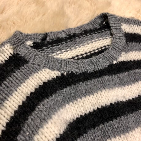 【 border design sweater 】