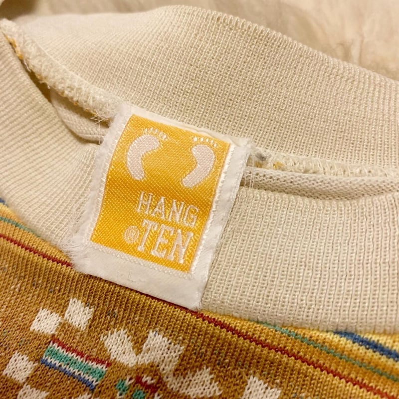 80s~ “Hang Ten” striped T-shirt 】 | Skeleton 