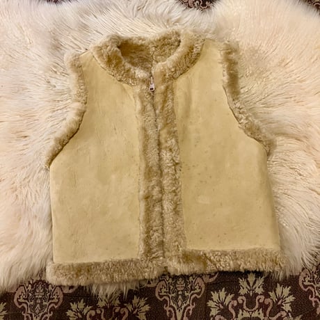 【 vintage mouton vest 】