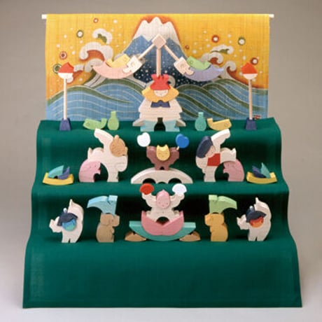 【五月人形】楕円武者三段飾り／特製垂幕『富士』